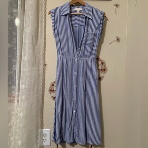Button down striped dress